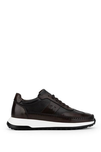 Tamer Tanca Erkek Hakiki Deri Kahverengi Sneakers & Spor Ayakkabı