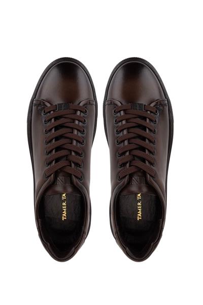 Tamer Tanca Erkek Hakiki Deri Kahverengi Sneakers & Spor Ayakkabı