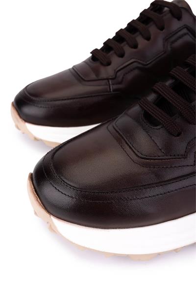 Tamer Tanca Erkek Hakiki Deri Kahverengi Sneakers & Spor Ayakkabı