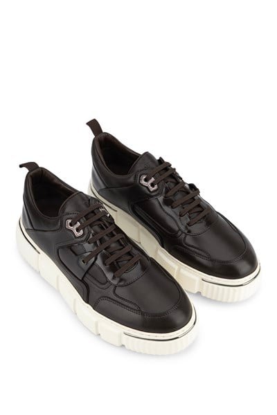 Tamer Tanca Erkek Hakiki Deri Kahverengi Sneakers & Spor Ayakkabı