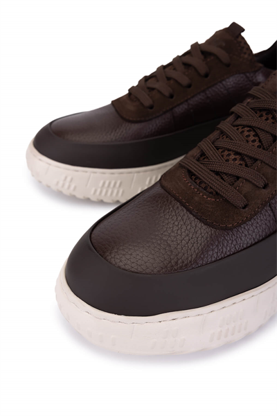 Tamer Tanca Erkek Hakiki Deri Kahverengi Sneakers & Spor Ayakkabı