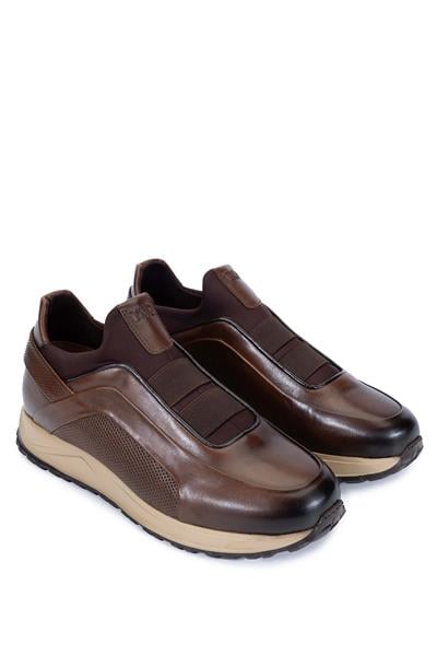 Tamer Tanca Erkek Hakiki Deri Kahverengi Sneakers & Spor Ayakkabı