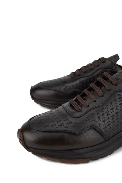 Tamer Tanca Erkek Hakiki Deri Kahverengi Sneakers & Spor Ayakkabı