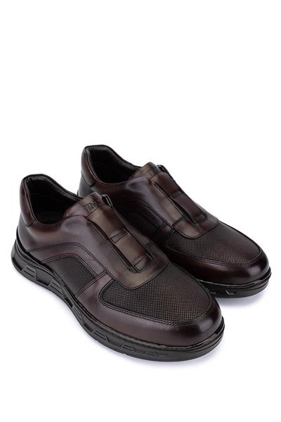 Tamer Tanca Erkek Hakiki Deri Kahverengi Sneaker