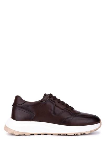 Tamer Tanca Erkek Hakiki Deri Kahverengi Sneakers & Spor Ayakkabı