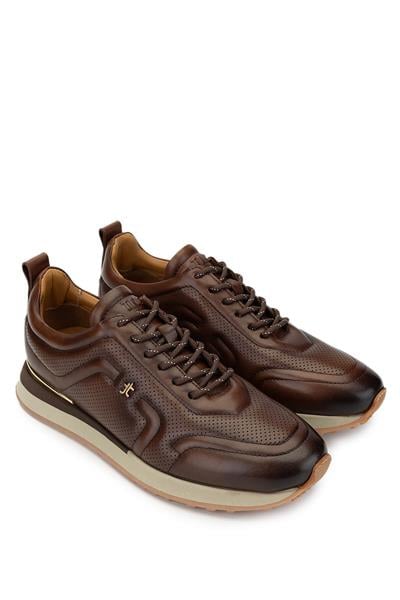 Tamer Tanca Erkek Hakiki Deri Kahverengi Sneakers & Spor Ayakkabı
