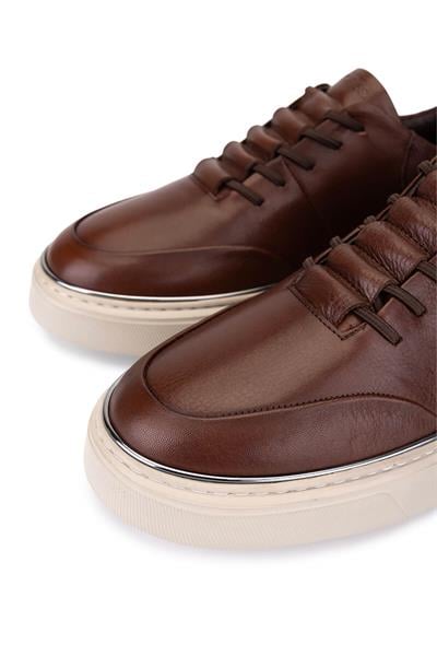 Tamer Tanca Erkek Hakiki Deri Kahverengi Sneakers & Spor Ayakkabı