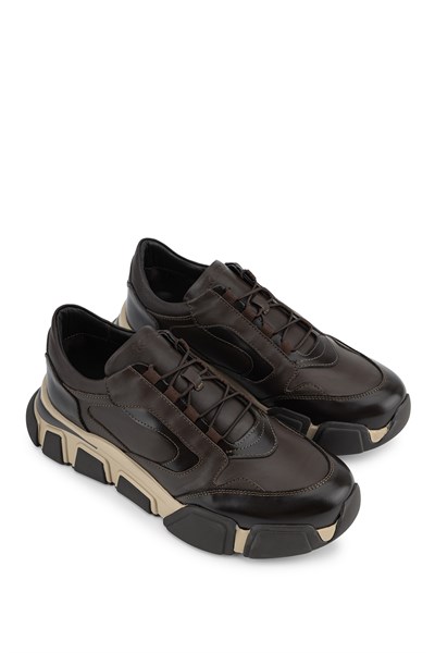 Tamer Tanca Erkek Hakiki Deri Kahverengi Sneakers & Spor Ayakkabı