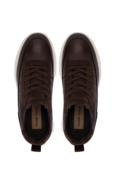 Tamer Tanca Erkek Hakiki Deri Kahverengi Sneakers & Spor Ayakkabı