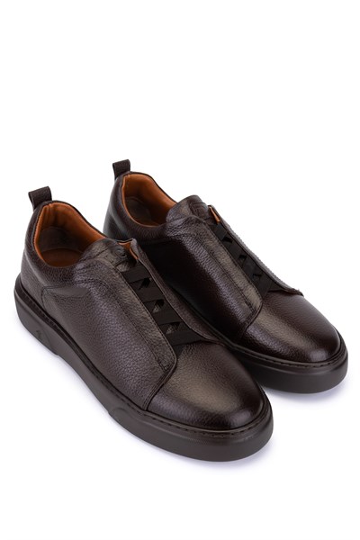 Tamer Tanca Erkek Hakiki Deri Kahverengi Sneakers & Spor Ayakkabı
