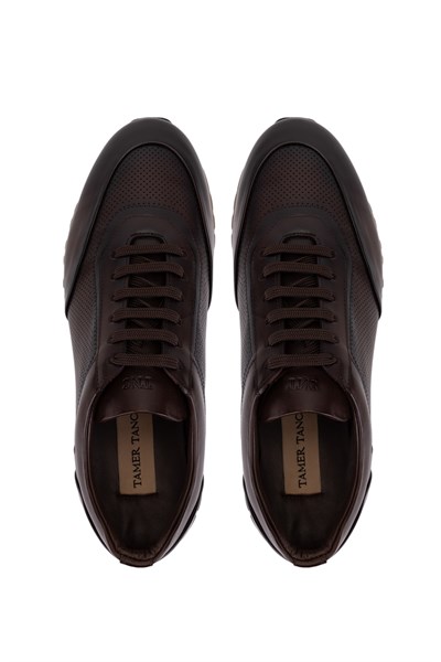 Tamer Tanca Erkek Hakiki Deri Kahverengi Sneakers & Spor Ayakkabı