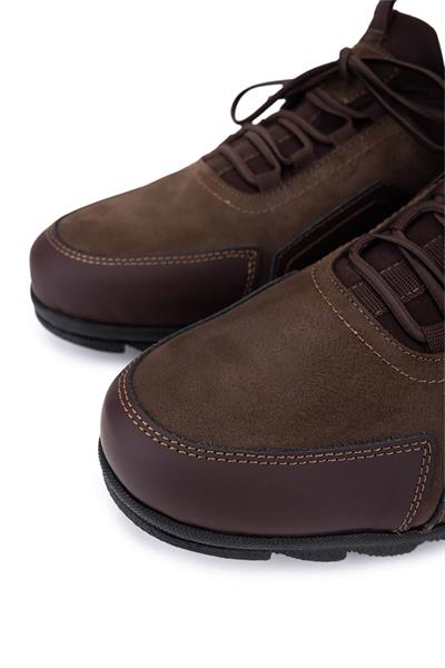 Tamer Tanca Erkek Hakiki Deri Kahverengi Nubuk Sneakers & Spor Ayakkabı