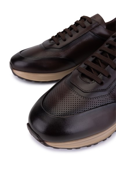 Tamer Tanca Erkek Hakiki Deri Kahverengi Sneakers & Spor Ayakkabı
