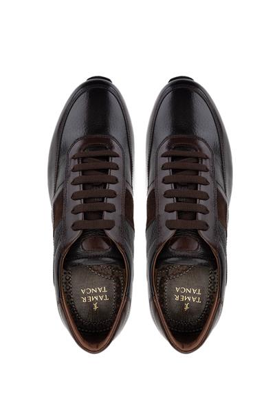 Tamer Tanca Erkek Hakiki Deri Kahverengi Sneakers & Spor Ayakkabı
