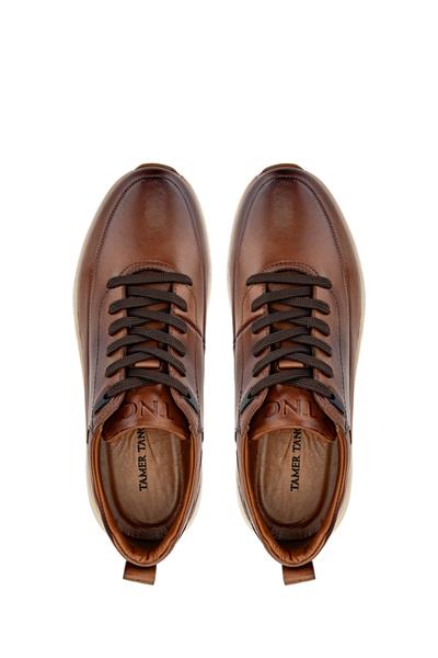 Tamer Tanca Erkek Hakiki Deri Kahverengi Sneakers & Spor Ayakkabı