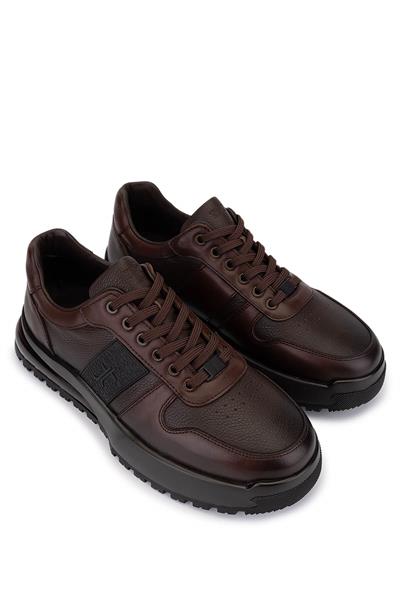 Tamer Tanca Erkek Hakiki Deri Kahverengi Sneakers & Spor Ayakkabı