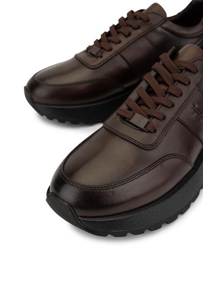 Tamer Tanca Erkek Hakiki Deri Kahverengi Sneakers & Spor Ayakkabı
