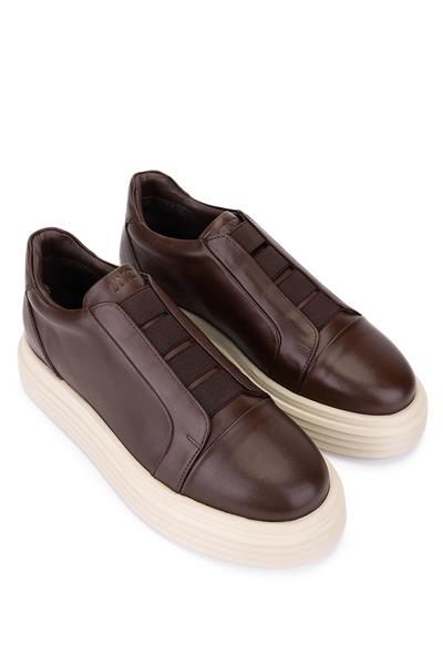 Tamer Tanca Erkek Hakiki Deri Kahverengi Sneakers & Spor Ayakkabı