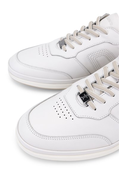 Tamer Tanca Erkek Hakiki Deri Kırık Beyaz Sneakers & Spor Ayakkabı