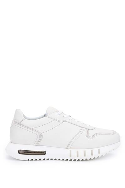 Tamer Tanca Erkek Hakiki Deri Kırık Beyaz Sneakers & Spor Ayakkabı