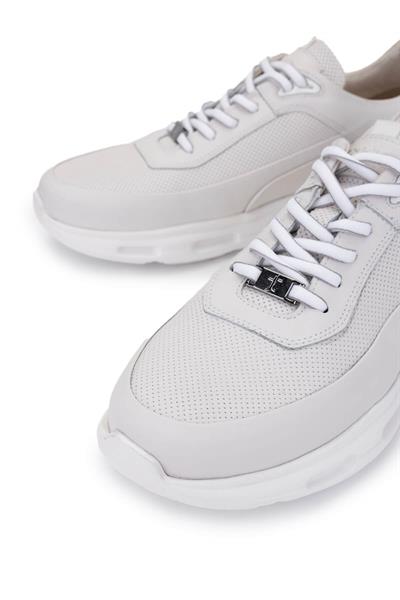 Tamer Tanca Erkek Hakiki Deri Kırık Beyaz Sneakers & Spor Ayakkabı