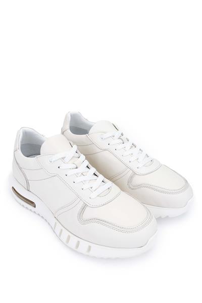Tamer Tanca Erkek Hakiki Deri Kırık Beyaz Sneakers & Spor Ayakkabı