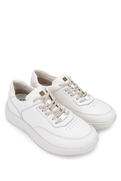 Tamer Tanca Erkek Hakiki Deri Kırık Beyaz Sneakers & Spor Ayakkabı