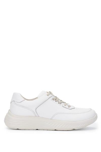 Tamer Tanca Erkek Hakiki Deri Kırık Beyaz Sneakers & Spor Ayakkabı