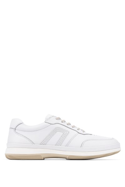 Tamer Tanca Erkek Hakiki Deri Kırık Beyaz Sneakers & Spor Ayakkabı