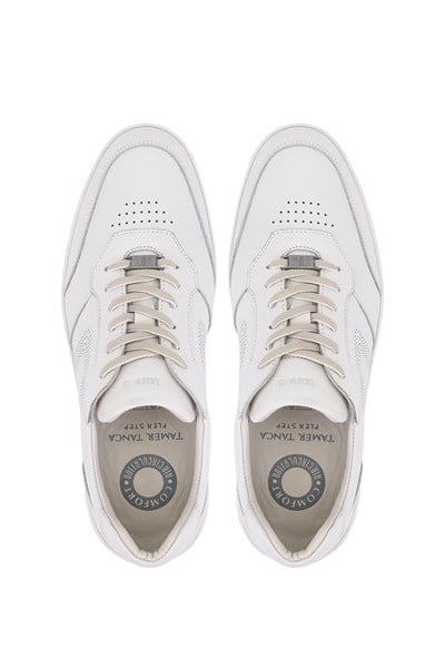 Tamer Tanca Erkek Hakiki Deri Kırık Beyaz Sneakers & Spor Ayakkabı