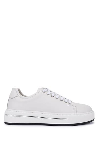 Tamer Tanca Erkek Hakiki Deri Kirli Beyaz Sneakers & Spor Ayakkabı