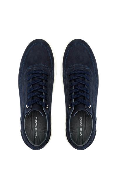 Tamer Tanca Erkek Hakiki Deri Lacivert Nubuk Sneakers & Spor Ayakkabı