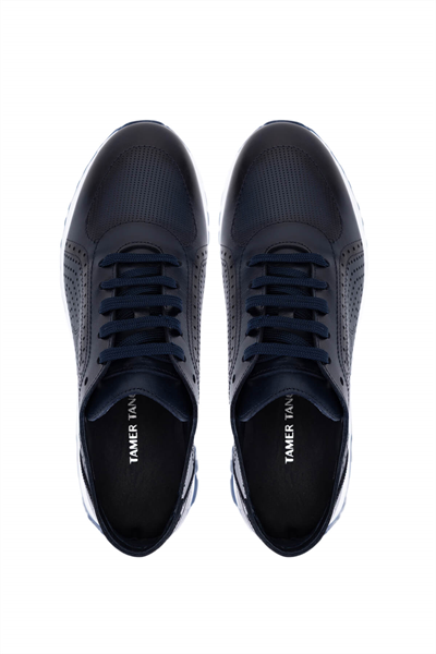 Tamer Tanca Erkek Hakiki Deri Lacivert Sneakers & Spor Ayakkabı