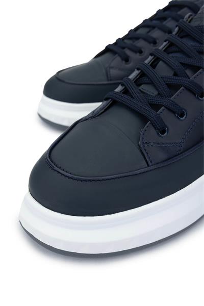 Tamer Tanca Erkek Hakiki Deri Lacivert Sneaker Ayakkabı