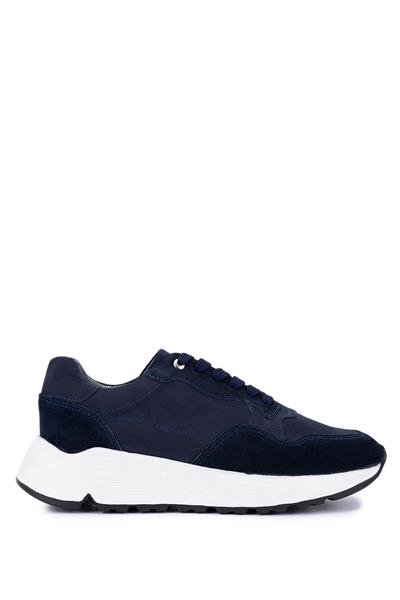 Tamer Tanca Erkek Hakiki Deri Lacivert Süet Sneakers & Spor Ayakkabı