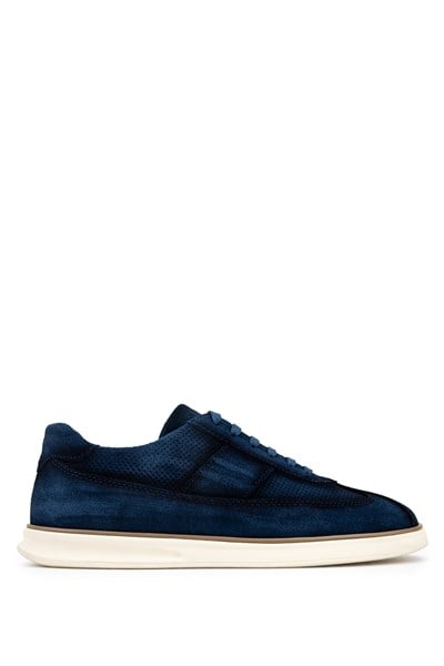 Tamer Tanca Erkek Hakiki Deri Lacivert Süet Sneakers & Spor Ayakkabı