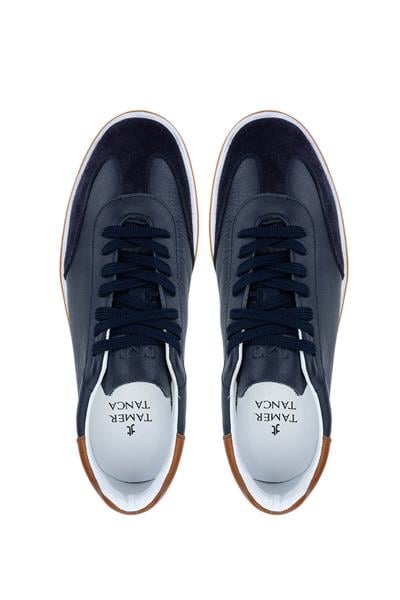 Tamer Tanca Erkek Hakiki Deri Lacivert Sneakers & Spor Ayakkabı