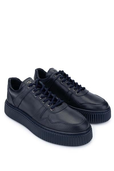 Tamer Tanca Erkek Hakiki Deri Lacivert Sneakers & Spor Ayakkabı