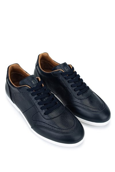 Tamer Tanca Erkek Hakiki Deri Lacivert Sneakers & Spor Ayakkabı