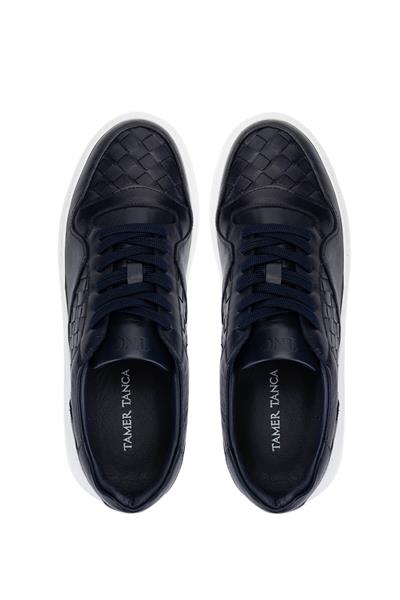 Tamer Tanca Erkek Hakiki Deri Lacivert Sneakers & Spor Ayakkabı