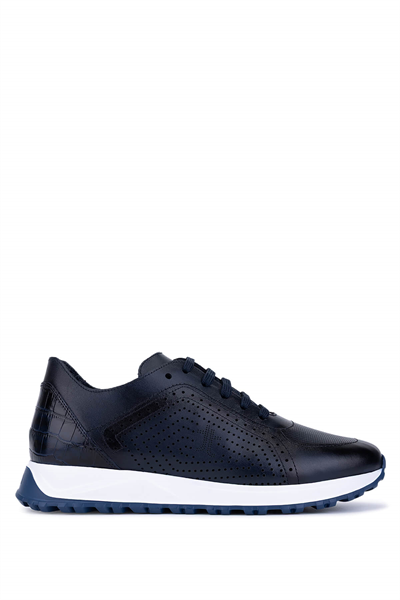 Tamer Tanca Erkek Hakiki Deri Lacivert Sneakers & Spor Ayakkabı