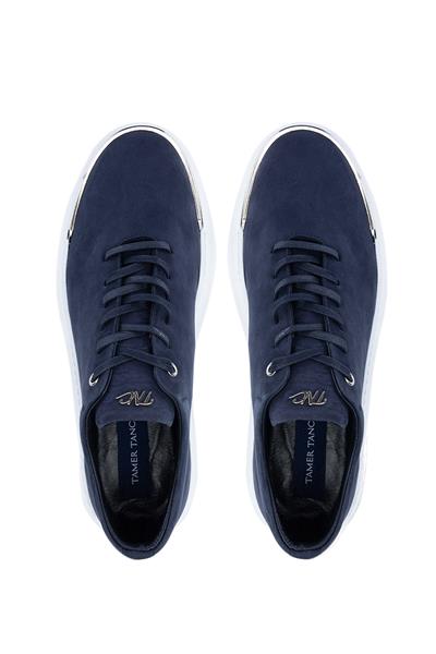 Tamer Tanca Erkek Hakiki Deri Lacivert Nubuk Sneakers & Spor Ayakkabı