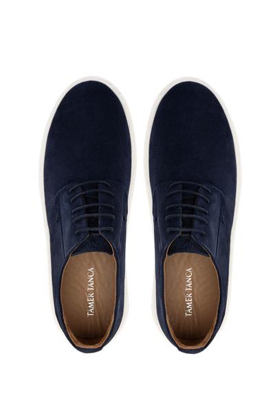 Tamer Tanca Erkek Hakiki Deri Lacivert Süet Sneakers & Spor Ayakkabı