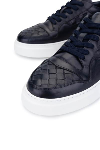 Tamer Tanca Erkek Hakiki Deri Lacivert Sneakers & Spor Ayakkabı