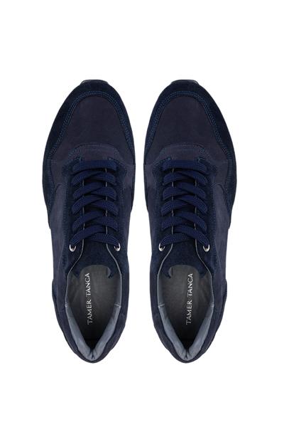 Tamer Tanca Erkek Hakiki Deri Lacivert Süet Sneakers & Spor Ayakkabı