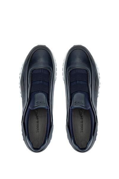 Tamer Tanca Erkek Hakiki Deri Lacivert Sneakers & Spor Ayakkabı Ayakkabı