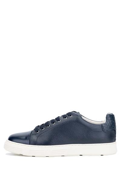 Tamer Tanca Erkek Hakiki Deri Lacivert Sneakers & Spor Ayakkabı