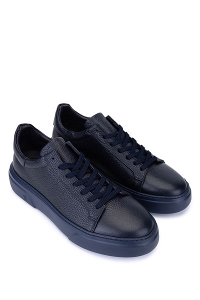Tamer Tanca Erkek Hakiki Deri Lacivert Taban Sneakers & Spor Ayakkabı