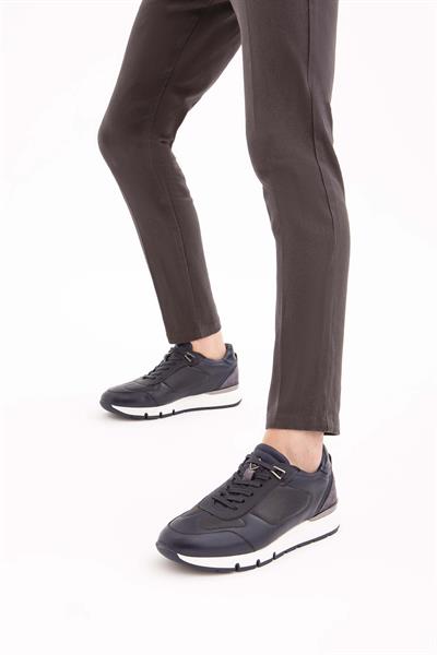 Tamer Tanca Erkek Hakiki Deri Lacivert Sneakers & Spor Ayakkabı