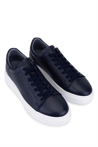 Tamer Tanca Erkek Hakiki Deri Lacivert Sneakers & Spor Ayakkabı